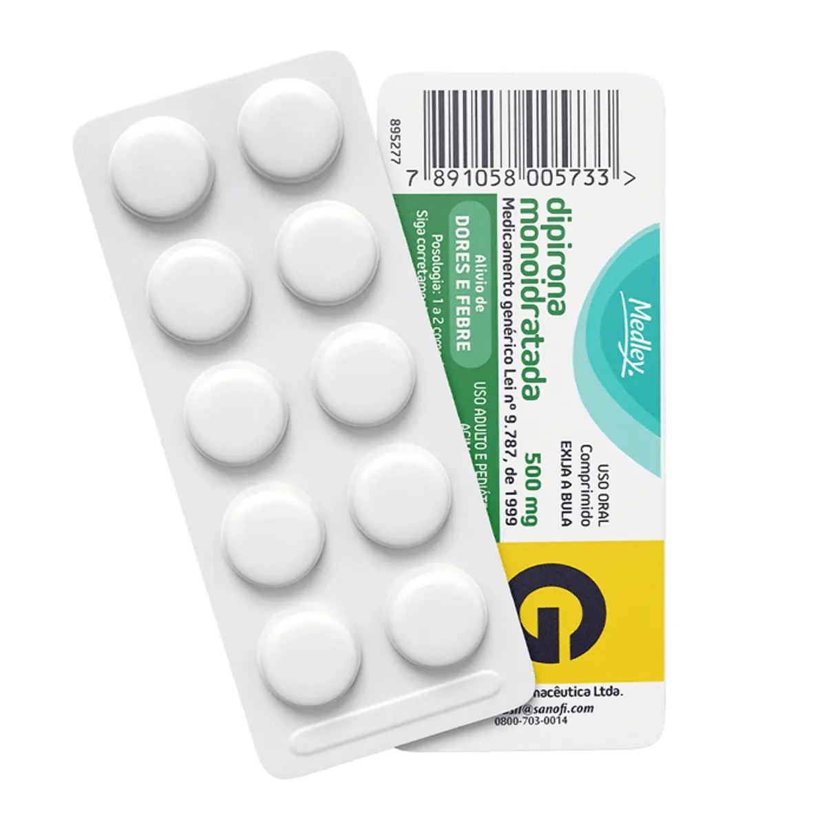 DIPIRONA 500MG C/10 MED