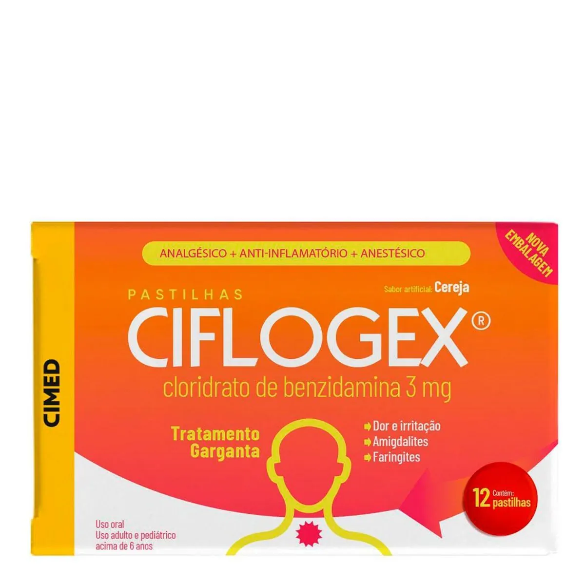 CIFLOGEX PASTILHA CEREJA C/12