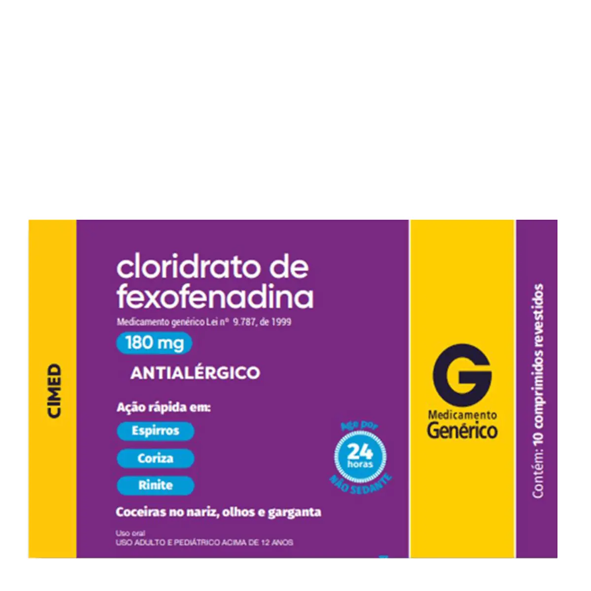 CLOR FEXOFENADINA 180MG C/10 CMD
