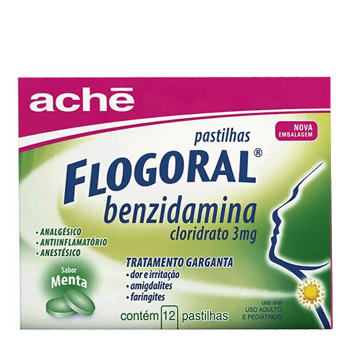 FLOGORAL PASTILHAS C/12 MENTA