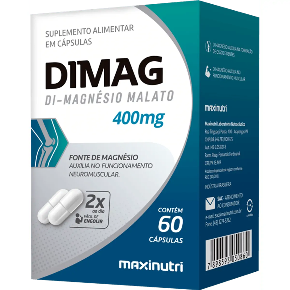 MAGNESIO DIMALATO 400MG C/60 DIMAG